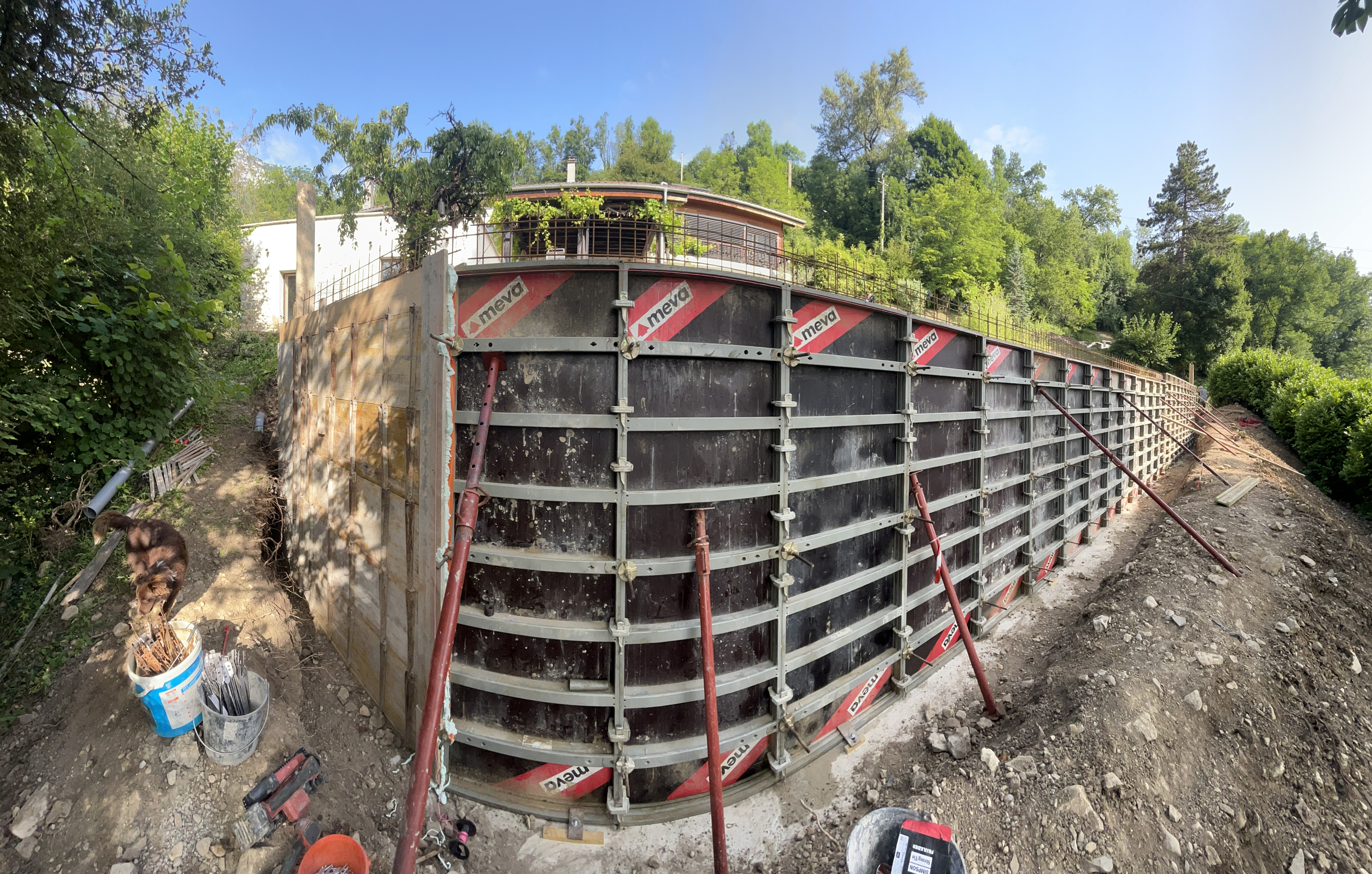 Coffrage du mur de soutènement