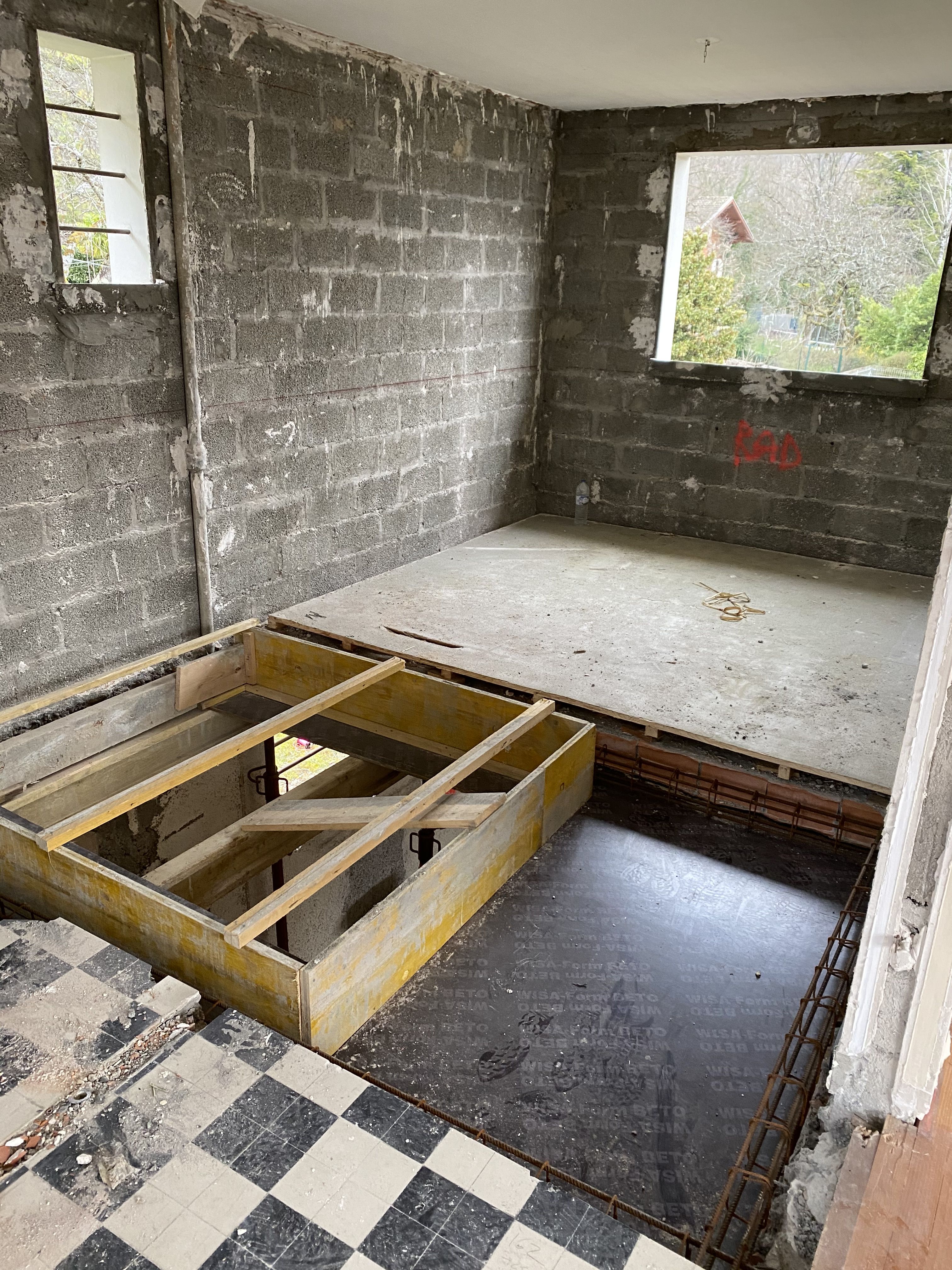 Création d'une trémie pour futur escalier