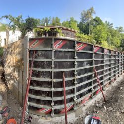 Coffrage du mur de soutènement