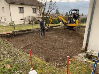 Terrassement pour garage en extension