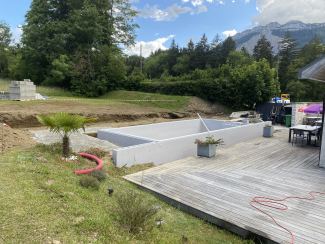 Mise en eau du bassin