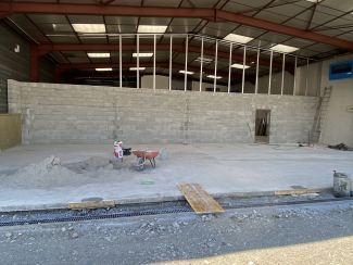 Mur en maçonnerie d'agglos